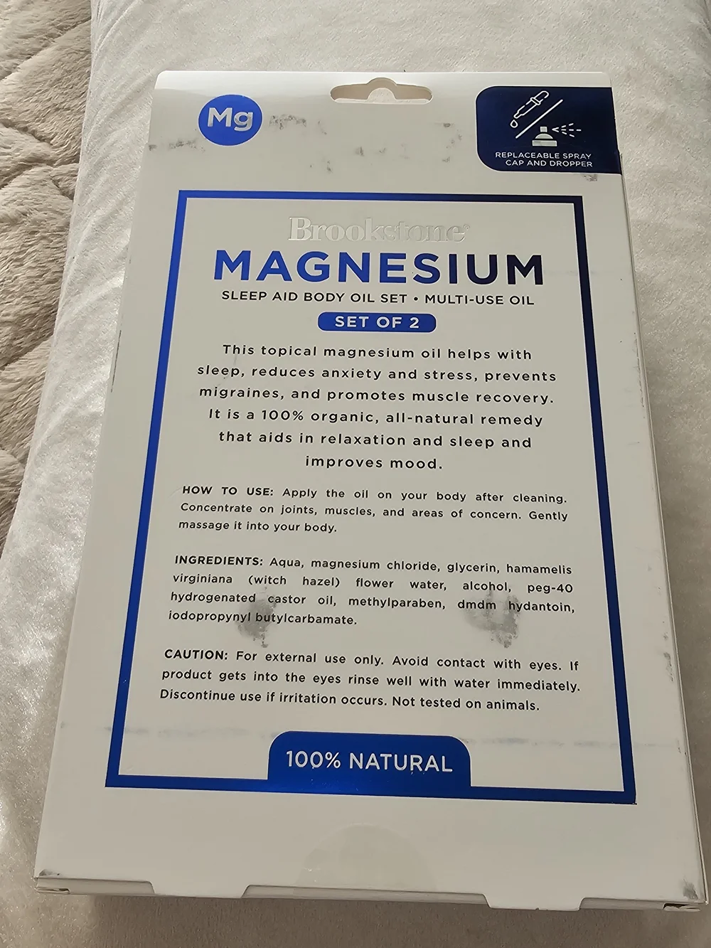 Brookstone Calming Magnesium Oil Set - Natural Clear (Set of 2)